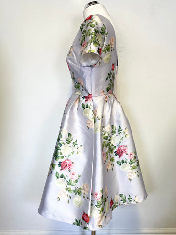 BRAND NEW CHI CHI ERIKA PALE LILAC FLORAL PRINT FIT & FLARE DRESS SIZE 12