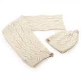UGG IVORY CABLE KNIT HAT & SCARF SET