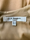 LK BENNETT CAMEL CAP SLEEVE PENCIL DRESS SIZE 16