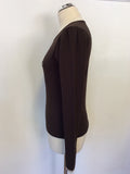 BURBERRY DARK BROWN LONG SLEEVE TOP SIZE M