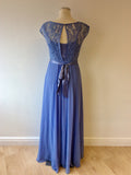 COAST CORNFLOWER BLUE LACE LONG SPECIAL OCCASION/EVENING DRESS SIZE 8