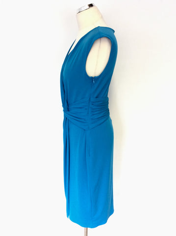 COAST TURQOUISE V NECKLINE PENCIL DRESS SIZE 14