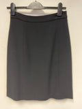LK BENNETT BLACK WOOL BLEND WRAP ACROSS SKIRT SIZE 8
