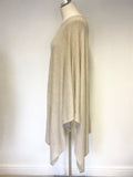 AXARA PARIS BEIGE LONG ASYMETRIC OVERSIZE PONCHO WITH ONE SLEEVE SIZE M