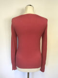 WHISTLES PINK WOOL BLEND LONG SLEEVE CARDIGAN SIZE 2 UK 10/12