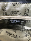 OSPREY DARK BLUE LEATHER STITCH TRIM SHOULDER BAG