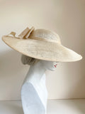 UNBRANDED NATURAL STRAW SAUCER WITH BOW TRIM HATINATOR