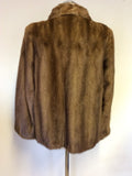 VINTAGE BROWN MINK FUR JACKET APPROX SIZE 14