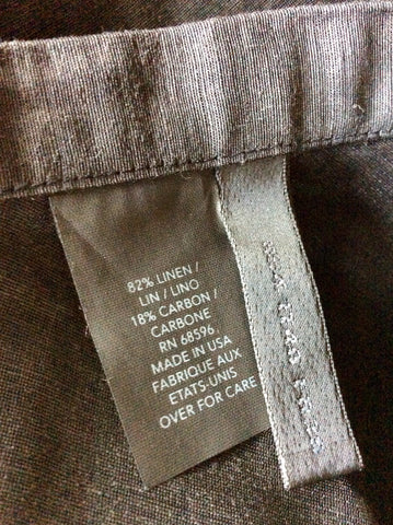 DONNA KARAN BLACK LINEN & CHARCOAL FULL FLIPPY SKIRT SIZE 10