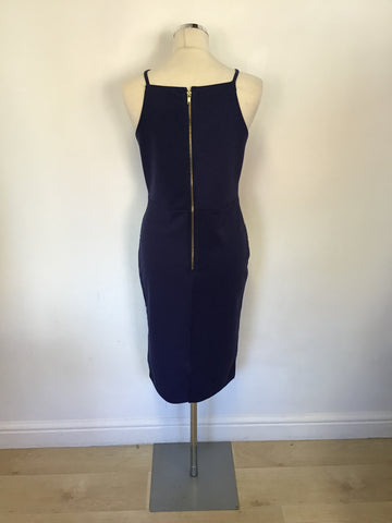 LIPSY LONDON BLUE & WHITE LACE STRETCH PENCIL DRESS SIZE 14