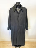 MULBERRY BLACK DETACHABLE LEATHER COLLAR OVER COAT/ MAC SIZE XL
