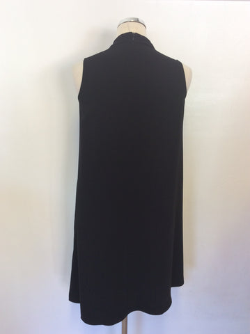 PHASE EIGHT BLACK CUT OUT FRONT ASYMMETRIC HEM DRESS SIZE 10