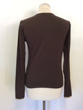 BURBERRY DARK BROWN LONG SLEEVE TOP SIZE M