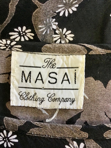 THE MASAI CLOTHING COMPANY FLORAL PRINT 3/4 SLEEVE DRESS SIZE M