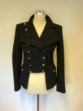 TWENTY8TWELVE BLACK WOOL BLEND TURPIN JACKET SIZE 10