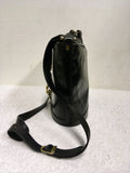 RUSSELL & BROMLEY BLACK LEATHER CROSS BODY/ SHOULDER BUCKET BAG