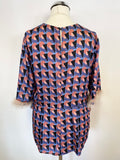 BRAND NEW ZARA PRINT FAUX FUR TRIM SLEEVE TOP SIZE M