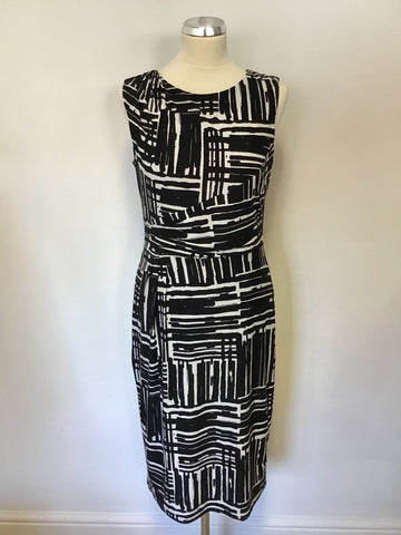 PHASE EIGHT BLACK & WHITE PRINT DRESS SIZE 12