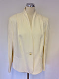 BRAND NEW ARTIGIANO IVORY SILK & LINEN JACKET & TROUSER SUIT SIZE 20