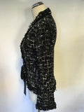 MONSOON BLACK & WHITE WEAVE KNIT JACKET SIZE 10