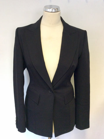 KAREN MILLEN BLACK DETACHABLE SATIN TUX COLLAR JACKET SIZE 10