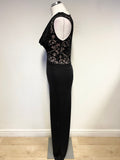 LIPSY BLACK LACE COWL NECK SLEEVELESS JUMPSUIT SIZE 14