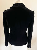 LK BENNETT BLACK VELVET SILK LINED FITTED JACKET SIZE 8