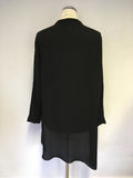 JOSEPH RIBKOFF BLACK ASYMETRIC HEM LONG SLEEVE TOP SIZE 12 ALSO FIT 14/16