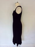 HOBBS BLACK FLUTED HEM PENCIL DRESS SIZE 10