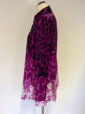 BRAND NEW SPIRITO DI ARTIGIANO PINK SILK LEOPARD PRINT SHIRT SIZE 20