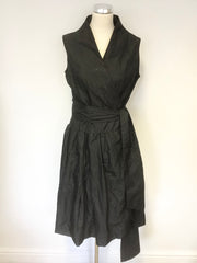 AUSTRALIAN DESIGNER DIZINGOF BLACK SLEEVELESS WRAP DRESS  SIZE 14