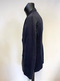 CREW CLOTHING CO NAVY BLUE COTTON & LINEN BLEND JACKET SIZE 42