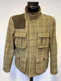 JOULES HAMILTON BROWN TWEED 100% WOOL COUNTRY JACKET SIZE XL