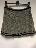 WHISTLES BLACK & IVORY WOOL BLEND MINI SKIRT SIZE 8