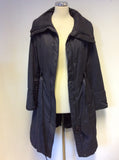 PLANET CHARCOAL GREY BELTED COAT SIZE 12