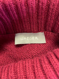 BRAND NEW JAEGER DARK RED POLO NECK LONG SLEEVE KNIT JUMPER DRESS SIZE S