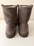 CLARKS BROWN LAMBSKIN SUEDE WOOL LINED ANKLE BOOTS SIZE 5/38