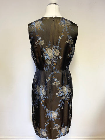 HOBBS INVITATION BLACK FLORAL PRINT SLEEVELESS SPECIAL OCCASION DRESS SIZE 14