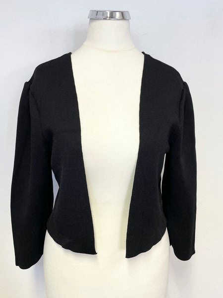 PHASE EIGHT BLACK 3/4 SLEEVE KNIT BOLERO SIZE 10