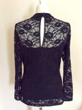 COAST BLACK LACE LONG SLEEVE TOP SIZE 12