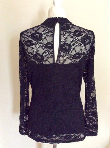 COAST BLACK LACE LONG SLEEVE TOP SIZE 12
