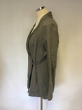 OSKA GREY LINEN WRAP ACROSS JACKET SIZE 0 FIT UK 8/10/12