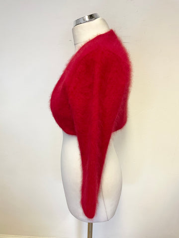 MONSOON RED ANGORO 3/4 SLEEVED BOLERO CARDIGAN SIZE 12