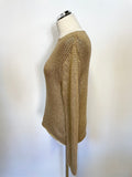 LUISA CERANO GOLD MERINO WOOL BLEND LONG SLEEVE JUMPER SIZE 16