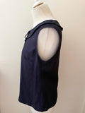 BODEN DARK BLUE SILK BLEND SLEEVELESS TOP SIZE 12