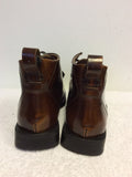 BRAND NEW MARKS & SPENCER AUTOGRAPH CHESTNUT BROWN LEATHER LACE UP BOOTS SIZE 9/43