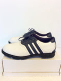 ADIDAS NAVY BLUE & WHITE LACE UP GOLF SHOES SIZE 7/40
