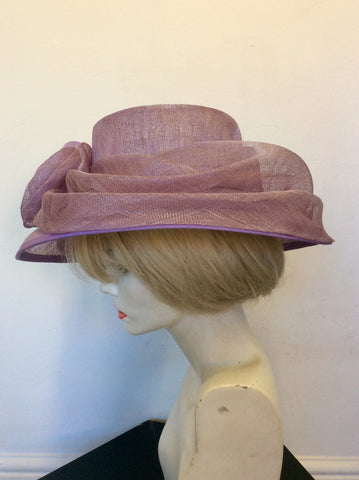 JACQUES VERT LILAC FLOWER & FEATHER TRIM FORMAL HAT