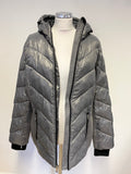 MICHAEL KORS SILVER GREY PADDED HOODED JACKET SIZE L