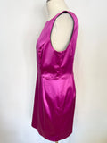 WHISTLES CERISE PINK SATIN SLEEVELESS SPECIAL OCCASION DRESS SIZE 16